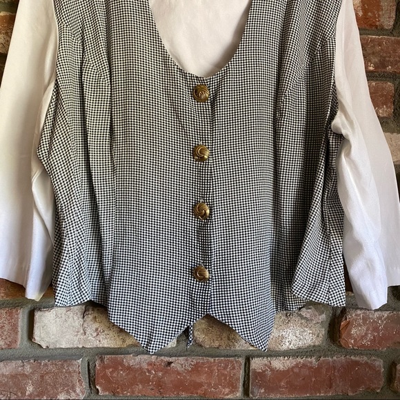 Whirlaway Frocks Gingham Button Up Blouse Vintage - Picture 3 of 11